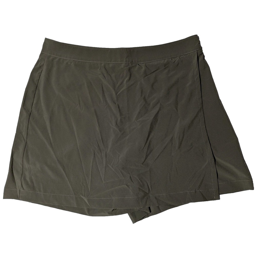 CALVIN KLEIN Women Size 12 Green Poly Stretch Performance Skort NEW